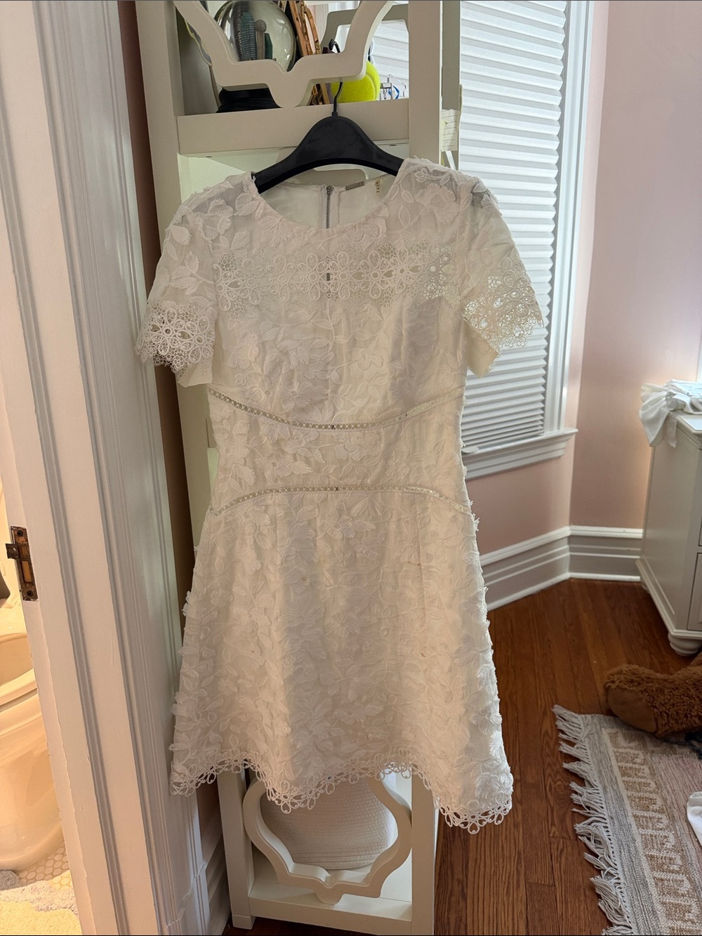 Elie Tahari White Floral Lace Party Dress for Girls